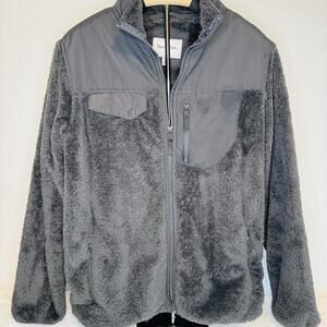 Goodfellow & Co Mens Med Gray Fleece Full Zip Jacket Casual Outdoors Gorpcore